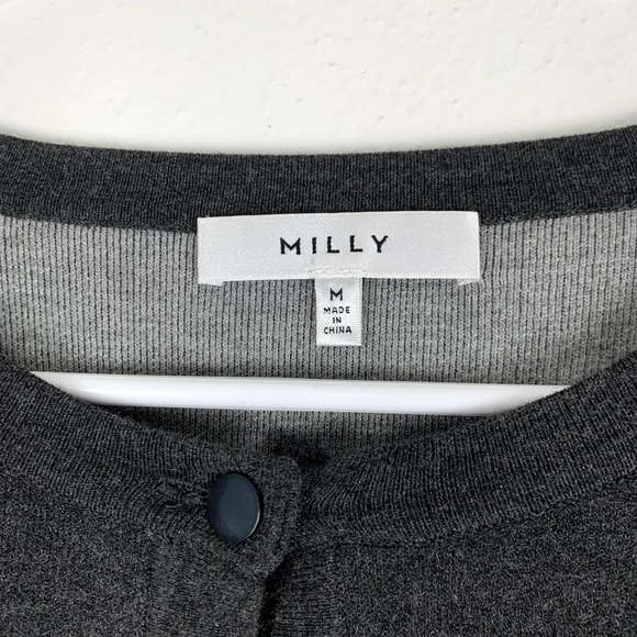 Milly Gray Knit Bell Sleeve Cardigan Size M - Picture 5 of 6